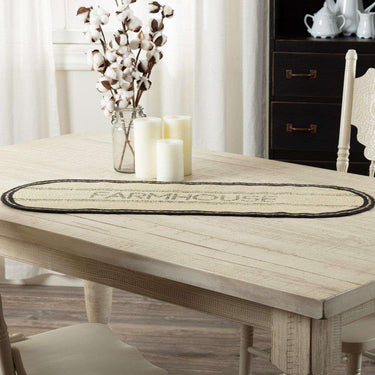 Sawyer Mill Charcoal Farmhouse Jute Braided Table Runner - The Fox Decor